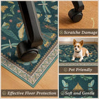 JTJ Teal Office Chair Mat for Hardwood Floor, 36" x 48" Insect Rug - Image 5