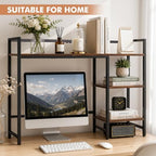 22" Desk Hutch for Computer Monitor - 3 Tier Wooden Shelf Organizer, Brown - Image 4