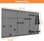 WALMANN Metal Pegboard, Wall Tool Organizer Board with Hooks, 24x48 in - Image 3