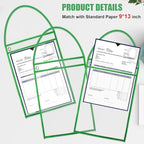 Geyee 50 Pack Job Ticket Holders Work Order Plastic Sleeves,Green - Image 3