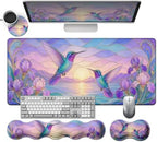 Large Desk Pad Set with Keyboard Wrist Rest & Mouse Wrist Support by SichKards