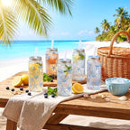 Meanplan 36 Pack Ocean Coastal Plastic Cups with Lids and Straws 14 oz - Image 5