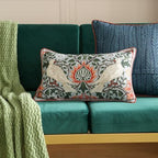ISAENNE Vintage Linen Throw Pillow Cover,Set of 2,20"x12"-Naples D - Image 6