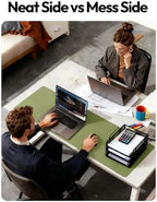 YSAGi Leather Desk Protector, Office Mat, Large Mouse Mat, Non-Slip PU Leather Blotter, Laptop Desk Mat, Waterproof Writing Pad for Office and Home(Green, 63" x 17.2") - Image 6