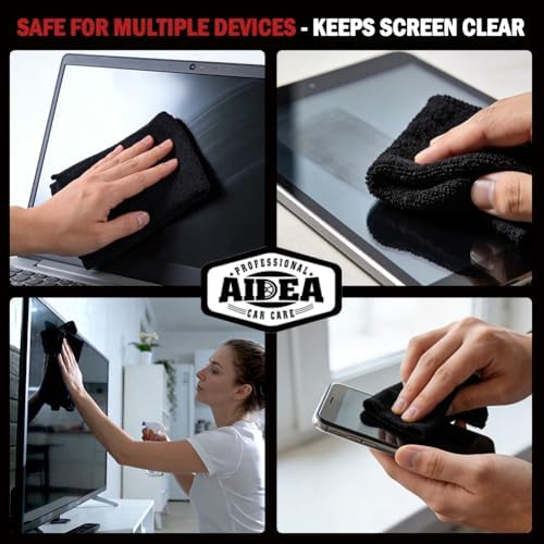 AIDEA Microfiber Cleaning Cloth Black 150PK,Cleaning Rags Shop Towel 12×12" - Image 7