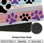 Large Gaming Mouse Pad, Keyboard Wrist Rest + Mouse Wrist Pad + Coaster Combination Set, Memory Sponge Non-Slip Base. Suitable for Office and Home, Rainbow Wood Grain Black and Purple Dog paw - Image 5