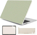 DONGKE Case for MacBook Pro 13 Inch (2026-2020 Models A2338 M2 M1/A2251/A2289), Green Stripes Hard Shell Case with Keyboard Protector, Compatible with Retina Display and Touch Bar by DONGKE