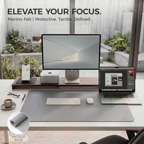 Large Desk Pad Non-Slip Desk Mat Protector for Keyboard Mouse Waterproof Vegan Leather Surface Faux Leather Laptop Mat Smooth Mouse Pad Premium Gift Tube Mist Gray 55" x 23" - Image 6