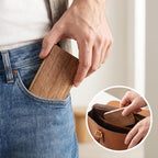 3-Pack Wood Business Card Holder, Walnut, for Desk or Pock - Image 6