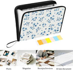 WEBEEDY Blue Flowers Expanding File Folder 13 Pockets Accordion Folder Document Organiser with 12 Color Labels and Zipper, Paperwork Organizer for Photo Letter Receipt Back to School Supplies, A4 - Image 4