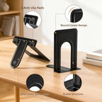 Happyhapi 14 Pair Book Ends for Shelves, 28 Pcs Metal Bookends Book Holder for Shelf, Heavy Book Stopper for Desk, Simple Library Office Home Bookend, 4.9 x 5.7 x 6.5 in, Black (Pack of 2) - Image 3