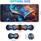 4Pcs Memory Foam Keyboard Wrist Rest Desk Mat Set, Book Blue Butterfly - Image 5