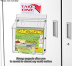 Outdoor Brochure Holder Holds 6" x 4" Graphic Postcards and 3.5" x 2" Business Cards Magnetic Mount Box Includes Take One Sticker and Adhesive Strips Clear Acrylic with Lid by Marketing Holders - Image 3