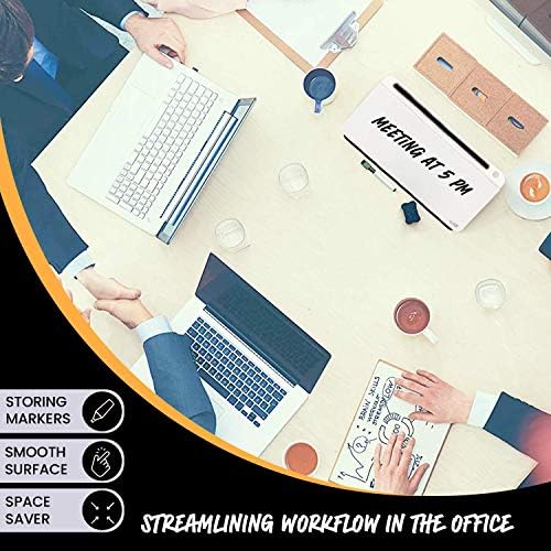 Desktop Whiteboard Set with 3 Colored Markers and Dry Erase Surface, Glass Whiteboard with Accessory Tray, White - Image 5