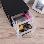 DOITOOL 2 Tier Plastic Drawer Type Closet, Plastic Home Office Storage Organizer, Makeup Organizer Storage Station Cube, Cosmetics Jewelry Storage Box for Bathroom, Dorm, Desk, Countertop, Office - Image 4