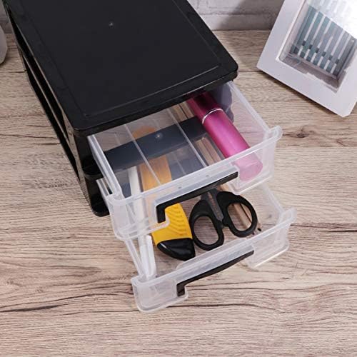 DOITOOL 2 Tier Plastic Drawer Type Closet, Plastic Home Office Storage Organizer, Makeup Organizer Storage Station Cube, Cosmetics Jewelry Storage Box for Bathroom, Dorm, Desk, Countertop, Office - Image 4