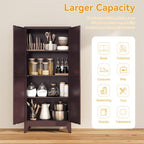 COFaR Metal Pantry Cabinet, Red Kitchen Storage Cabinets with 2 Barn Door - Image 6