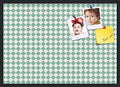 PinPix 34x24 inch Cork Bulletin Board. This Decorative Framed Pin Board Comes with Diamond Pattern in Green and White Design and Satin Black. Ideal for Home, Office Decor or School (PinPix-330) by PinPixBulletinBoards