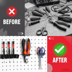 Novabright 6 Pieces Pegboard Organizer Accessories Set, Screwdriver Holder and Double Hole Pliers Holders, Pegboard Tool Hangers for Screwdrivers, Pliers, Scissors Wall Garage Workshop Storage (Black) - Image 4