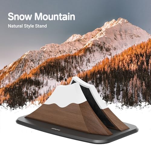 AFOOYO Vertical Laptop Stand - Snow Peak-Shaped Wooden Holder Dock Compatible with MacBook, Surface, Chromebook, Dell & More - Space-Saving Design for All Laptops,Walnut Finish - Image 3