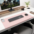 Edge-Locked Leather Desk Pad, Desk Blotter with Full Grip Fixation Lip, Waterproof Large Office Table Mat, Non-Slip Laptop Mouse Pads for Work Typing Writing (Pink,47.2"x23.6") by Unknown