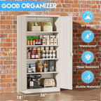 Greenvelly Garage Storage Cabinet,72" Metal Cabinet with 2 Doors and 4 Shelves,Steel File Cabinet for Home Office, Garage, Classroom（Grey 36" X 18"） - Image 4
