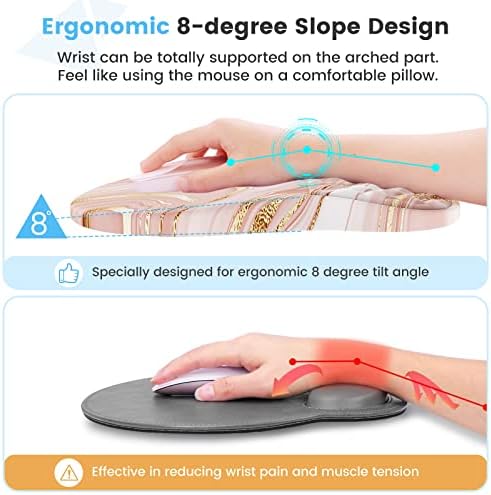 HAOCOO Ergonomic Keyboard Wrist Rest & Mouse Pad Set, Rose Gold Pink - Image 2