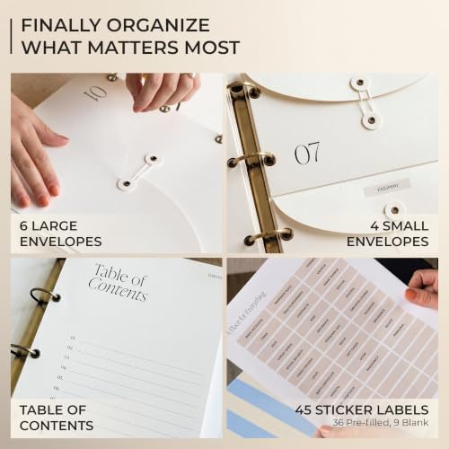 Document Organizer Binder for Important Papers & Passports, Cloud - Image 3