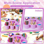 6 Pack Stackable Classroom Caddy with Handle, Pastel Multicolor - Image 6