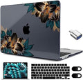 MEEgoodo for M5/M4/M3/M2 MacBook Air 15 inch Case 2026 2025 2024 2023, Case Fit Model (A3448/A3241/A3114/A2941) for MacBook Air 15.3 inch, Golden Lilies by MEEgoodo