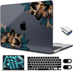 MEEgoodo for M5/M4/M3/M2 MacBook Air 15 inch Case 2026 2025 2024 2023, Case Fit Model (A3448/A3241/A3114/A2941) for MacBook Air 15.3 inch, Golden Lilies by MEEgoodo