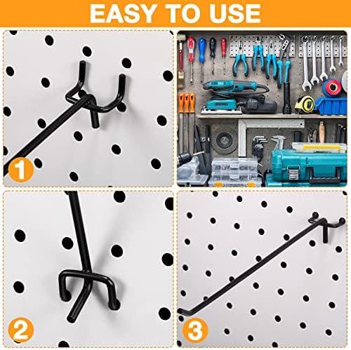 Shimeyao 100 Pcs Peg Board Hooks Stainless Steel Pegs,10 Inch,Black - Image 4