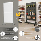 Metal Pegboard Display Stand 3 x 5.5 Feet, Adjustable Height with 40 Peg Board Hooks and Wheels, Pegboard Display Rack, Craft Display Rack, Retail Display Rack, Garage Peg Board - Image 4