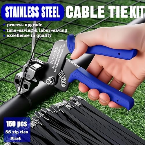 Balabulala150PCS (3 sizes) Heavy Duty 304 Stainless Steel Cable Tie Gun Kit - Image 3