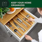 ROYAL CRAFT WOOD Luxury Bamboo Kitchen Drawer Organizer - Silverware Organizer - Utensil Holder and Cutlery Tray with Grooved Drawer Dividers for Flatware and Kitchen Utensils (5 Slot, Natural) - Image 6