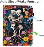 Case for Samsung Galaxy Tab S10 FE Plus 13.1 Inch 2025 Model (SM-X620/X626),Card Slot PU Leather TPU Case Pen Holder Auto Wake Sleep,Flower Skull - Image 7