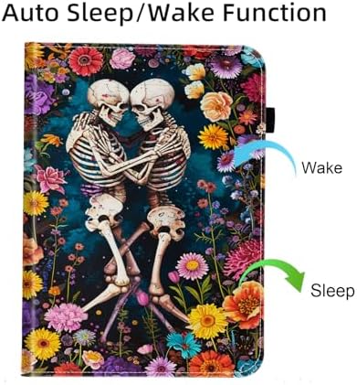 Case for Samsung Galaxy Tab S10 FE Plus 13.1 Inch 2025 Model (SM-X620/X626),Card Slot PU Leather TPU Case Pen Holder Auto Wake Sleep,Flower Skull - Image 7