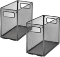 Zhengmy 2 Pcs Hanging File Organizer Letter Size File Holder Metal Mesh Filing Box Desktop Folder Letter Storage Cabinets Magazine Holder with Handles for Home Office School Document (Black) by Zhengmy