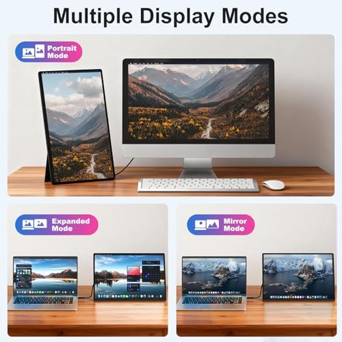 16" 1200P Horizontal Vertical Portable Monitor with Detachable Kickstand - Image 5