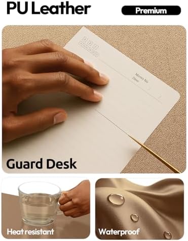 YSAGi Leather Desk Pad Protector, Office Desk Mat, Large Mouse Pad, Non-Slip PU Leather Desk Blotter, Laptop Desk Pad, Waterproof Desk Writing Pad for Office and Home (Shiny Bronze,55" x 17.2") - Image 4
