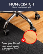 BARoyal Office Chair Mat for Hardwood Floor Under Desk Computer Rolling Chair Mat for Wood/Tile Floor Heavy Duty PVC Plastic Hard Floor Protector 45" x 53"(Space Black) - Image 2