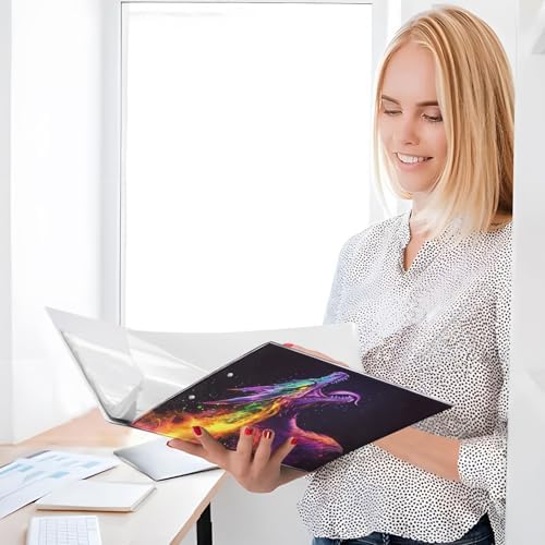 Fantasy Dragon Rainbow Fire Decorative 3 Ring Binder 1.5 Inch Large View Binders with Pockets Holds 200 Sheets File Organizer for Office College School, 1 Pack - Image 7