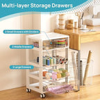Vtopmart Drawer Storage Organizer,4 Tier 6 Drawers with Wheels - Image 4