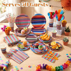 450 Pcs Tableware Set, Serve 50, Multicolor, Mexico Fiesta - Image 6