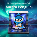 3D Calendar 2027, Desk Time Piece Calendar 2027,Tear-Away 3D Paper Art Notepad w LED Lights,Creative 3D Memo Artsy Pad Calendars, DIY Paper Carving Gift (Penguin-A) - Image 2