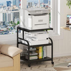 Lerliuo 3 Tier Black Large Printer Stand with Adjustable Storage Shelf - Image 5