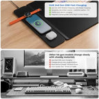 2nd Gen Wireless Charging Desk Mat, 3-in-1 Magnetic Mouse Pad - Image 3