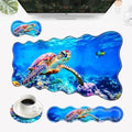 Desk Mat, Mouse Pad with Wrist Rest, 4-in-1 Large Mouse Pads for Desk, Ergonomic Mouse Pad and Keyboard Wrist Rest Gaming Keyboard Mat for Office,Colorful Sea Turtle in Ocean by EFGWSDER