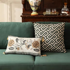 ISAENNE Vintage Linen Rectangle Throw Pillow Cover,Set of 2,20"x12"-Murad C - Image 6
