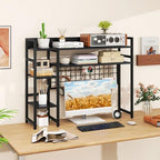 DREAMADE 4-Tier 37" Desk Hutch, Desk Shelf, Black - Image 2